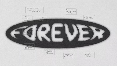 Sign with forever in black and white